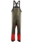 MEN'S NEPTUNE ARMORED RAIN BIBS - ORANGE AND OLIVE 2X-LARGE